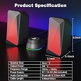SOULION C30 Bluetooth PC Speakers 3W+3W USB Powered with LED RGB view 7