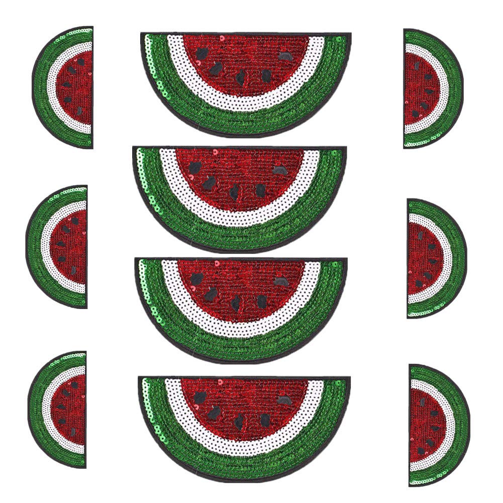 Photo 1 of Ximkee(10 Pack) Delicious Watermelon Sequin Sew Iron On Embroidered Patches Appliques (Watermelon)