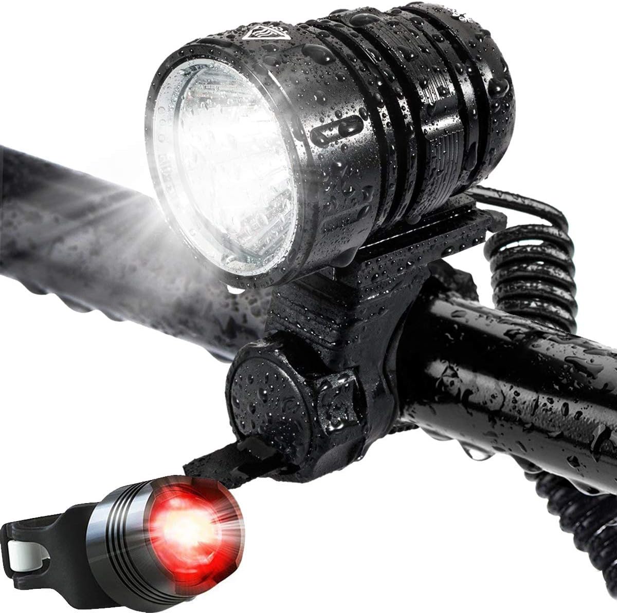 Bike Lights,USB Rechargeable LED Bicycle Light Set Waterproof Front