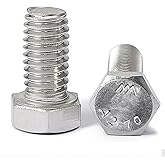 Joamang M10-1.5 x 25mm 10Pcs Hex Bolts, Hexagon Head Screws, 304 Stainless Steel(A2-70), Metric Fully Thread, Bright Finish