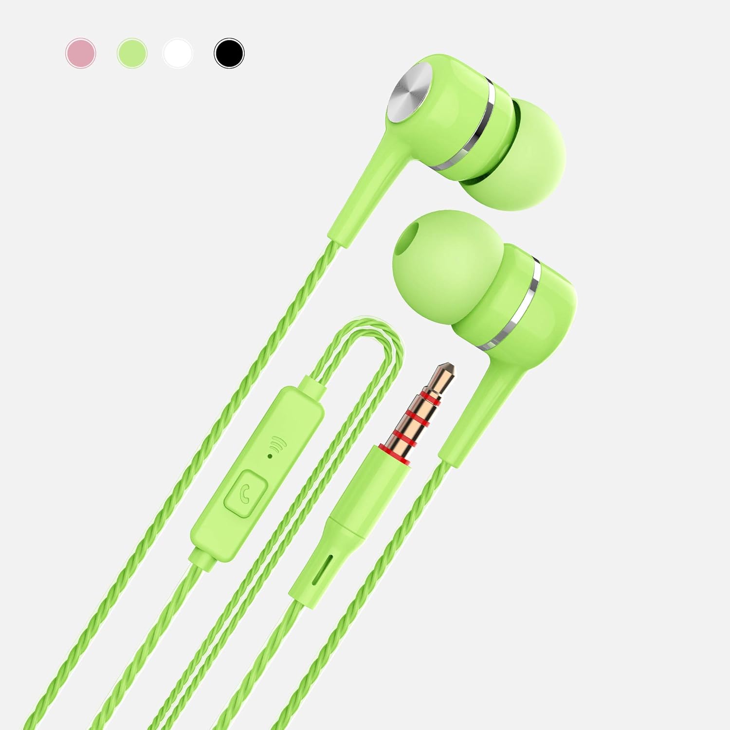 4 Pairs of bass in-Ear Headphones, Earbuds with Microphones, in-Ear Wired Stereo Earbuds, Suitable for iPhone, iPad, Android Smart Phones, Suitable for All 3.5mm interfaces.: Home Audio & Theater