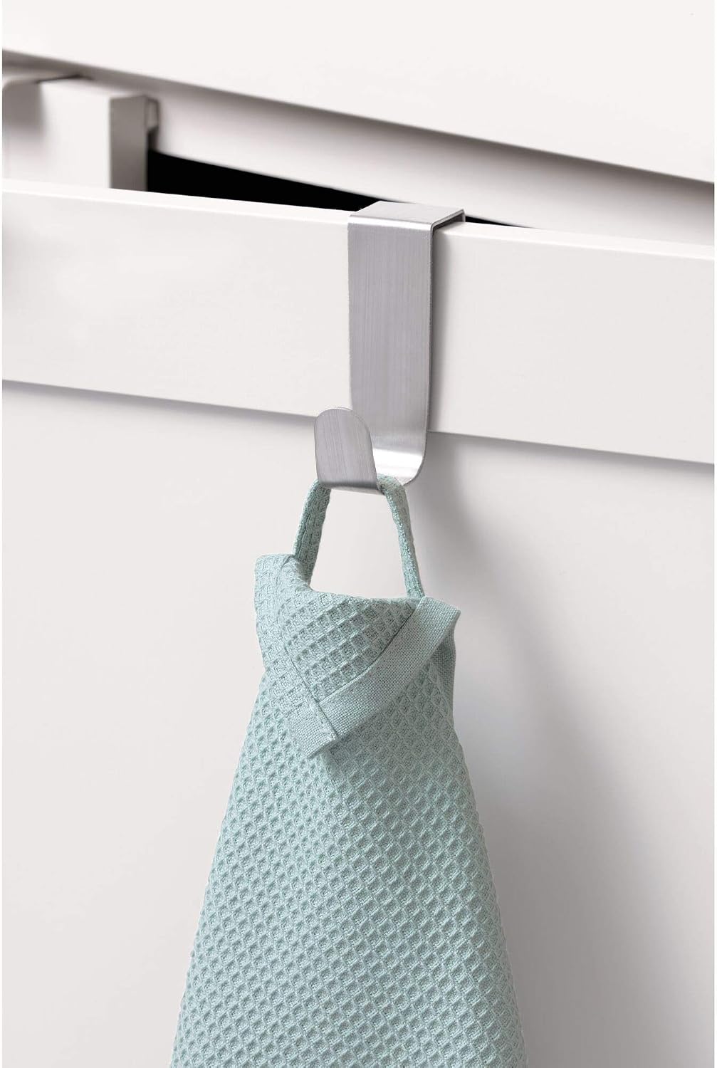 iDesign 29420 Forma Over Door Hook, Small Towel Hanger Made of Stainless Steel, Towel Hook Rack, Silver - Image 3