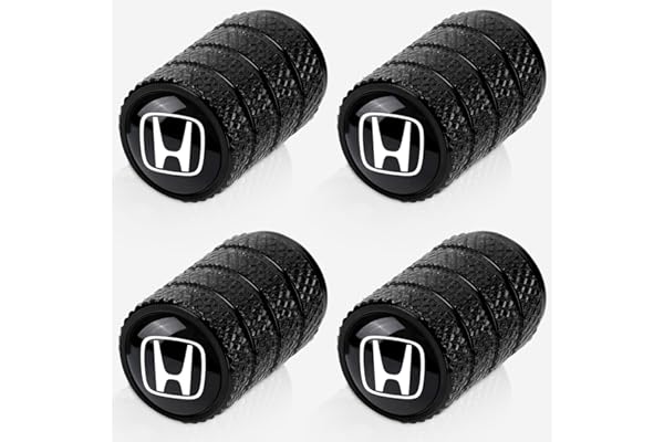4pcs Tire Valve Stem Caps, Compatible with Honda Series Stem Cap Universal Car Air Cover Car Accessories for Cars, SUV, Truck, Motorcycles （Black）