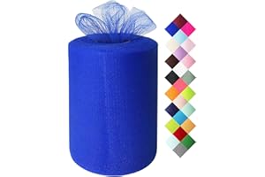 MIGLORIA Tulle Rolls Fabric 6 Inch by 100 Yards Royal Blue Tulle Spool for Tutu Table Skirt Wedding Gift Wrapping Party Decorations DIY Crafts Supplies