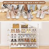 OYREL 5-Tier Shoe Rack 20-25 Pairs Large Organizer with Side Bag White view 6
