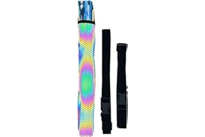 PandaTak Bright Flash Reflective Fan Holster, Hand Fan Carrier with Stretchy Elastic Bands, Ideal Hand Held Fan Accessory for Circuit Parties and Raves, Suitable for Large Fans