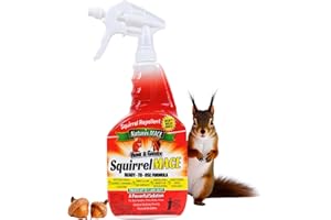 Nature's Mace Squirrel Mace, Squirrel Repellent Outdoor, 40 Ounce Spray, Squirrel and Chipmunk Repellent, Keep Squirrels Out of Your Garden, Attic, Bird Feeders, Fruit Trees, Plants, Potted Plants
