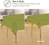 Deconovo Faux Linen Pattern Table Cover Green 51x87 Inch Water Resistant view 6