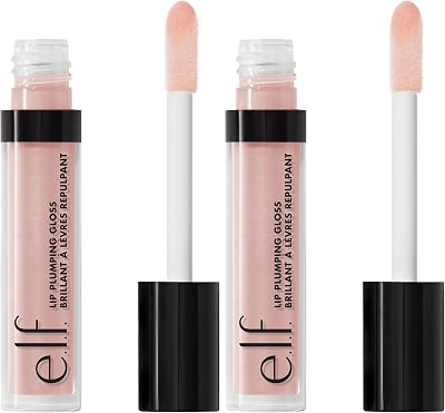 e.l.f. Lip Plumping Gloss Pink Cosmo 0.09 Oz Pack of 2 Hydrating Shine