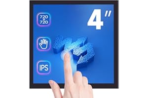 Waveshare 4inch Square Capacitive Touch Mini Screen LCD (C) for Raspberry Pi 720×720 DPI IPS Toughened Glass Cover Low Power 