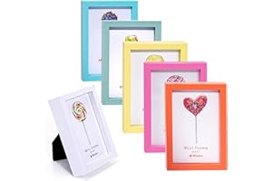 Winlor Small Picture Frames, Mini Size Baby Photo Frame, 2x3'', Set of 6, For Tabletop Home Decor, Polaroid Picture Frame wit