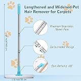 Meff-Mluk Pet Hair Remover Carpet Rake with 140cm Adjustable Stainless Steel view 2