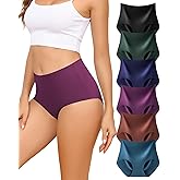 LEVAO Seamless High Waisted Underwear for Women No Show Full Coverage Briefs Stretchy Invisible Panties Pack of 6