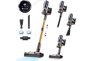 FRECAER Cordless Vacuum Cleaner, 550W 48Kpa Vacuum Cleaners for Home with Removable Battery, Self-Standing Vacuum with Powerful Suction, LED Touch Display, Rechargeable Cordless Vacuum for Hardwood Floor