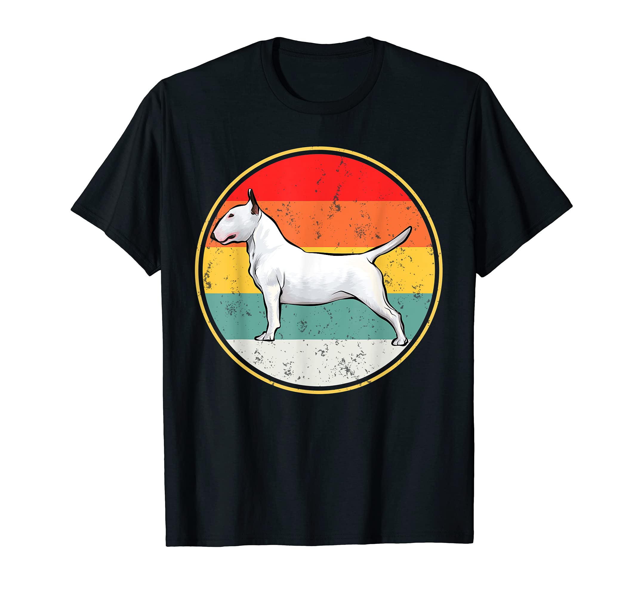 Vintage Retro Sunset Bull Terrier Dog T-Shirt