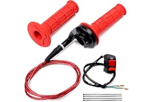Riyitauto 7/8" 22mm Twist Throttle Accelerator Soft Rubble Handle Grip Cable kit for 50cc 90cc 110cc 125cc 4-Stroke SSR Coolster Apollo CRF50 Roketa Pit/Dirt/Mini/ATV Quad Pocket Bike