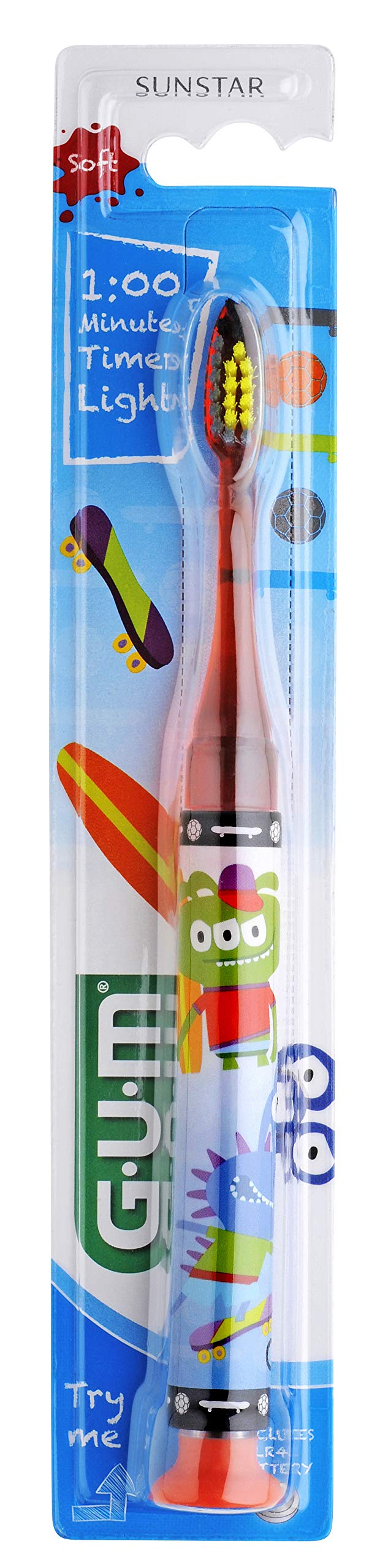 Gum 903 Junior Brush with Light, Black, Standard