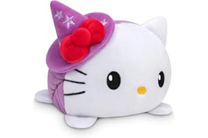 TeeTurtle - The Officially Licensed Original Sanrio Plushie - Witch + Bat Hello Kitty - Cute Sensory Fidget Stuffed Animals That Show Your Mood - Perfect for Halloween!
