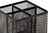 Osco Black Wiremesh Square Pen Pot 4 Compartments Desk Organizer 6 Pack view 4