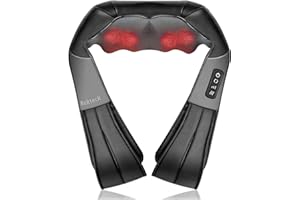 Nekteck Shiatsu Neck Massager for Pain Relief Deep Tissue with Heat, 3D Kneading Massage Pillow Back Shoulder Massagerfor Body Muscle, Plug-in Use for Home Office Car, Gifts for Mom Dad Him Her