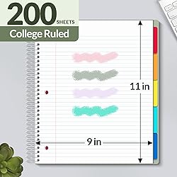 SUNEE 5 Subject Notebook College Ruled - 400