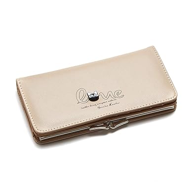 Lorna Womens PU Leather Lady Long Wallet Purse Coin Button Clutch