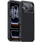 GESIHOPY for iPhone 17 Pro Case Carbon Fiber,Fits MagSafe, Military-Grade Drop Cover,Sturdy Carbon Fiber for iPhone 17 Pro Phone case,Supports Wireless Charging, Black/Grey(Twill)