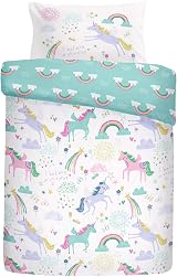 Bedlam Rainbow Unicorn-Duvet Cover Set Multicolour Single 2pc view 4
