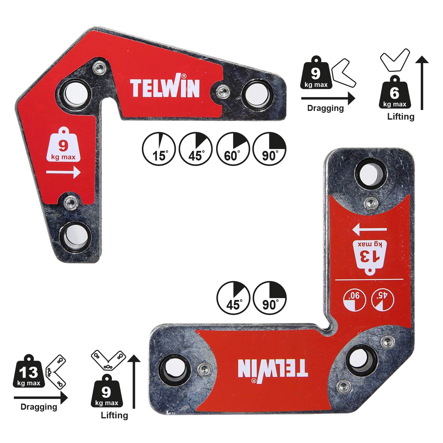 Telwin 804131 Magnetic Positioners 9-13 kg