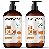 Everyone 2-in-1 Lotion for Hands/Body, 32 ounce (Pack of 2) Citrus and Mint made with Essential Oils for Men and Women