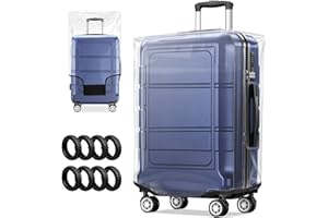 ZACOLU 24 Inch Luggage Cover for Suitcase, Waterproof Dustproof,Anti-Scratch Suitcase Cover with 8 Pcs Silicone Luggage Wheel