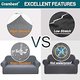 Granbest Premium Water-Repellent 2 Seater Sofa Cover Light Grey view 4