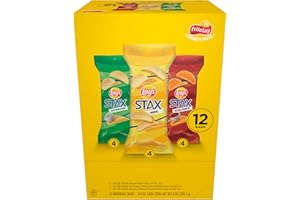 LAY'S Lay’s Stax Potato Crisps Chips, Variety Pack, Gluten Free, 0.75 Oz Canisters, 12 Pack