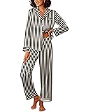 Ekouaer Womens Silk Satin Pajama Sets 2 Piece