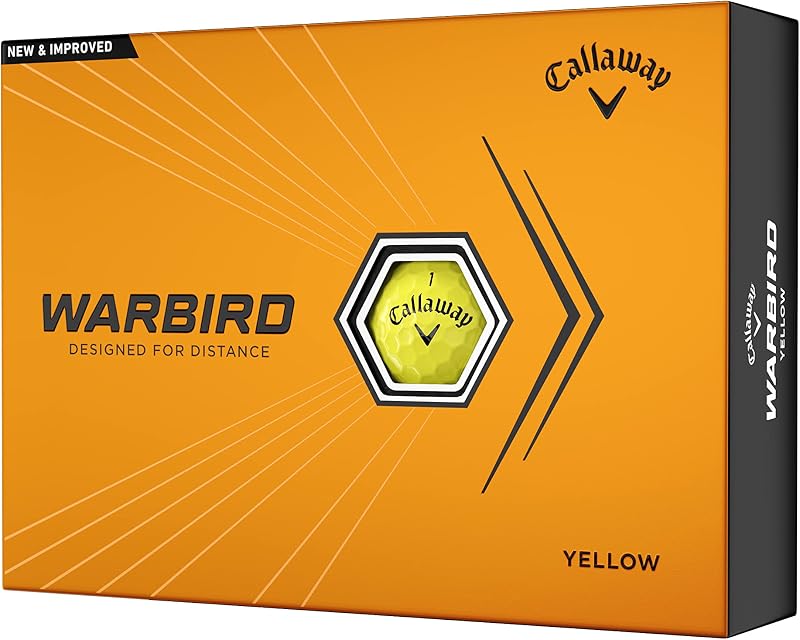 Callaway Warbird Golf Ball Yellow 2023 2-Piece Ionomer Cover Large Core