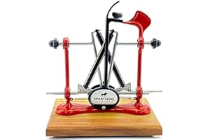 WARTHOG SHARPENERS Warthog V-Sharp Elite Knife Sharpeners with Deluxe Wooden Base, 325 Grit Diamond Rods with Adjustable Angles, Professional Knife Sharpener System, Metal Frame Construction, Red
