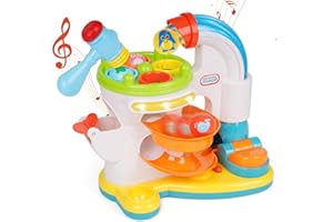 AGIRLGLE Hammering & Pounding Toys Pound A Ball Toys for Toddler Ball Popper Active Toy Montessori Pounding Game Baby Toy Sensory Play nteractive Learning Toy for Educational Fine Motor Toy