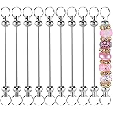 10PCS Beadable Keychains Blank Silver Beadable Keychain Bar DIY Creative Cute Key Chain Bars for Beads Bag Purse Keychain Charms for Women Man