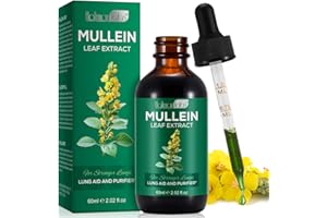 caqorzo Mullein Drops, Mullein Leaf Extract for Lung Cleanse and Respiratory Support,Mullein Herbal Supplements(2.02fl.oz)