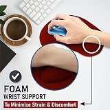 New Horrizon Mouse Mat BLACK Anti-Slip Comfort Pad Gel Wrist Support Red Regular view 3