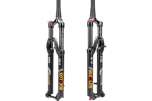 BUCKLOS 26/27.5/29 inch MTB Fork 120mm Travel, 1-1/8" Straight/Tapered Mountain Bike Fork Rebound Adjust, 15mm×100mm Axle, Manual Lockout Air Shocks