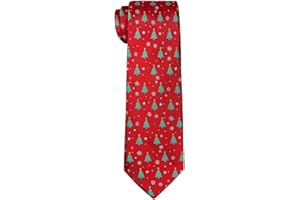 Retreez Christmas Tree and Snowflakes Pattern Boy's Tie - 8-10 years