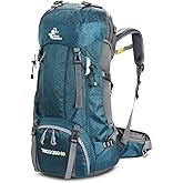 Bseash 60L Waterproof Hiking Camping Backpack with Rain Cover, Large Outdoor Sport Travel Daypack Rucksack for Climbing