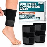 Vive Shin Splint Compression Wrap (Pair) - Adjustable Brace for Pain Relief, Support and Recovery - Lower Calf Compression Sleeve - For Medial Tibial Stress Syndrome and Anterior Shin Splints (Black)