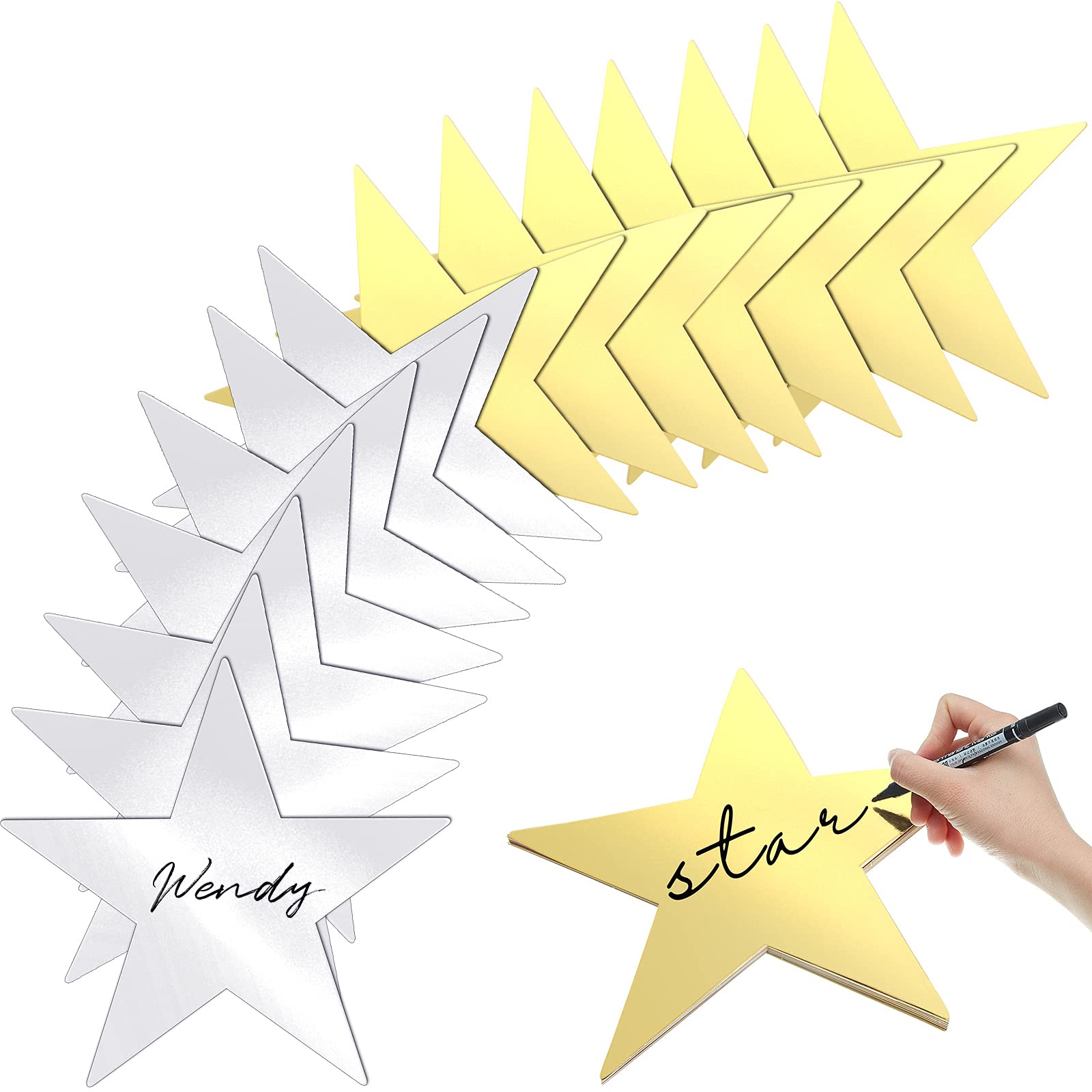 Epakh Star Cutouts Double Printed Paper Stars Decoration for Wedding Party Supplies, 11 Inches (Gold, Silver, 36)