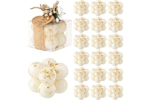 MTLEE 30 Sets Mini Bubble Candles Wedding Favors Gifts for Guests 1.57" x 1.38" Bubble Candles with Cards Dried Flowers DIY Gift Set for Baptism Party Bridal Shower Thank You Gifts (Gold Foil)