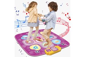 BAIAI Dance Mat Toys, Touch Play Electronic Dance Pad with LED Lights, Adjustable Volume, Built-in Music, 5 Challenge Levels Easter Xmas Birthday Gifts for Kids Girls Boys 3 4 5 6 7 8 9+ Year Old