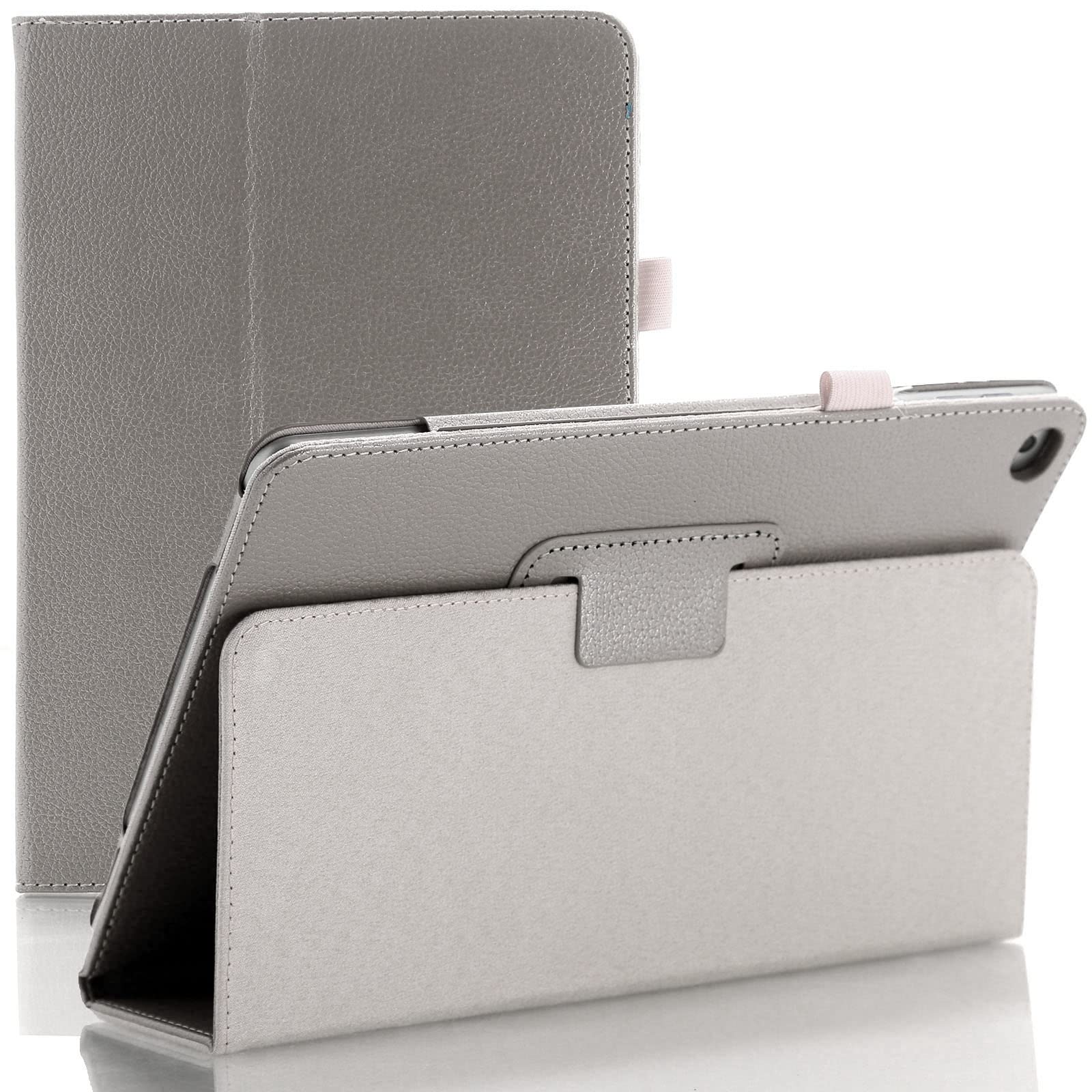 Folio Plain Leather Stand Case For Apple iPad 10.2 9th Generation 2021 8th Generation 2020 & 7th Generation 2019 (Silver)