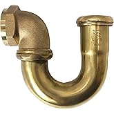 Westbrass A402LA-RAW 1-1/2" Brass LA Code P-Trap, Unfinished