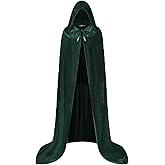 Giftdigger Men Women Velvet Cloak with Hood,Adult Velvet Cape with Hood,Renaissance Halloween Witch Costume,Wizard Cloak
